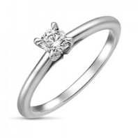 Помолвочное кольцо R01-SOL38-025-G2-М12576 из белого золота, гладкое