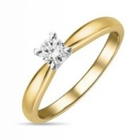 Помолвочное кольцо R01-SOL35-025-G2-М12577 из желтого золота, гладкое
