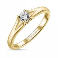 Помолвочное кольцо R01-SL06-020-G2-М12578 из желтого золота, гладкое