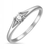 Помолвочное кольцо R01-SL06-015-G2-М12579 из белого золота, гладкое