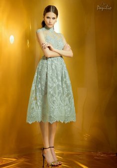 Вечернее платье Е51283. А-силуэт, короткое без шлейфа.